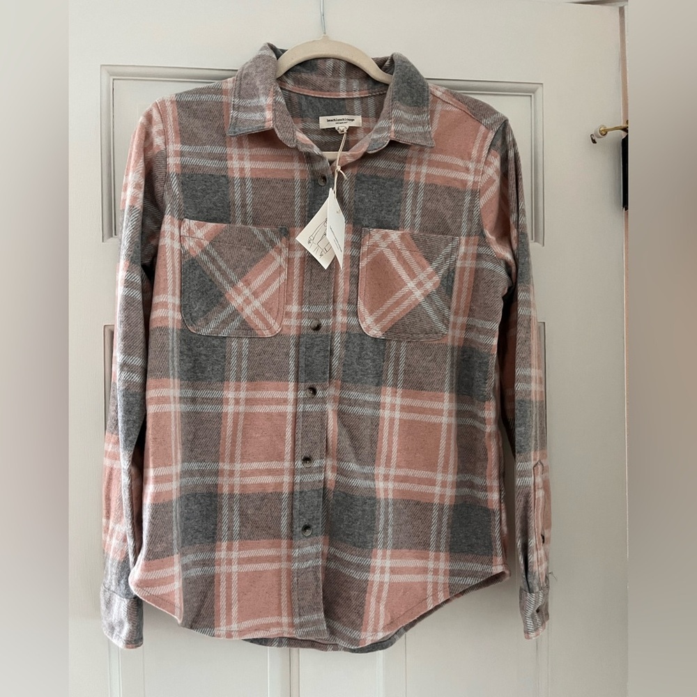 Beachlunchlounge flannel shaket. Smiley Rose. Super soft. Brand new with tags.